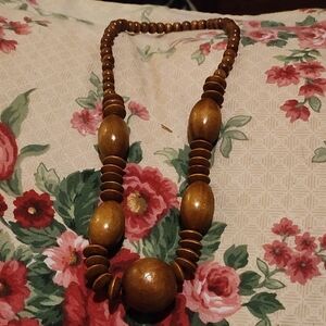 Elegant Wooden Bead Necklace